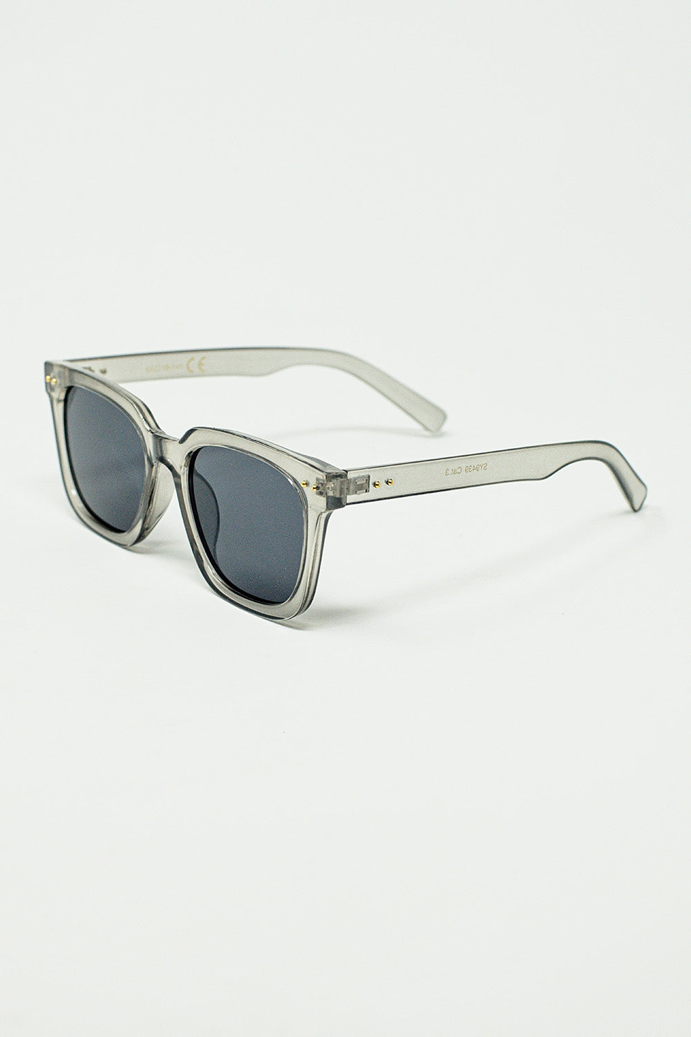 Square bevel frame sunglasses in grey | Just Cool Beans
