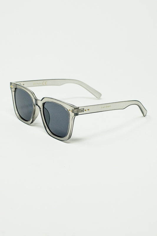 Square bevel frame sunglasses in grey | Just Cool Beans
