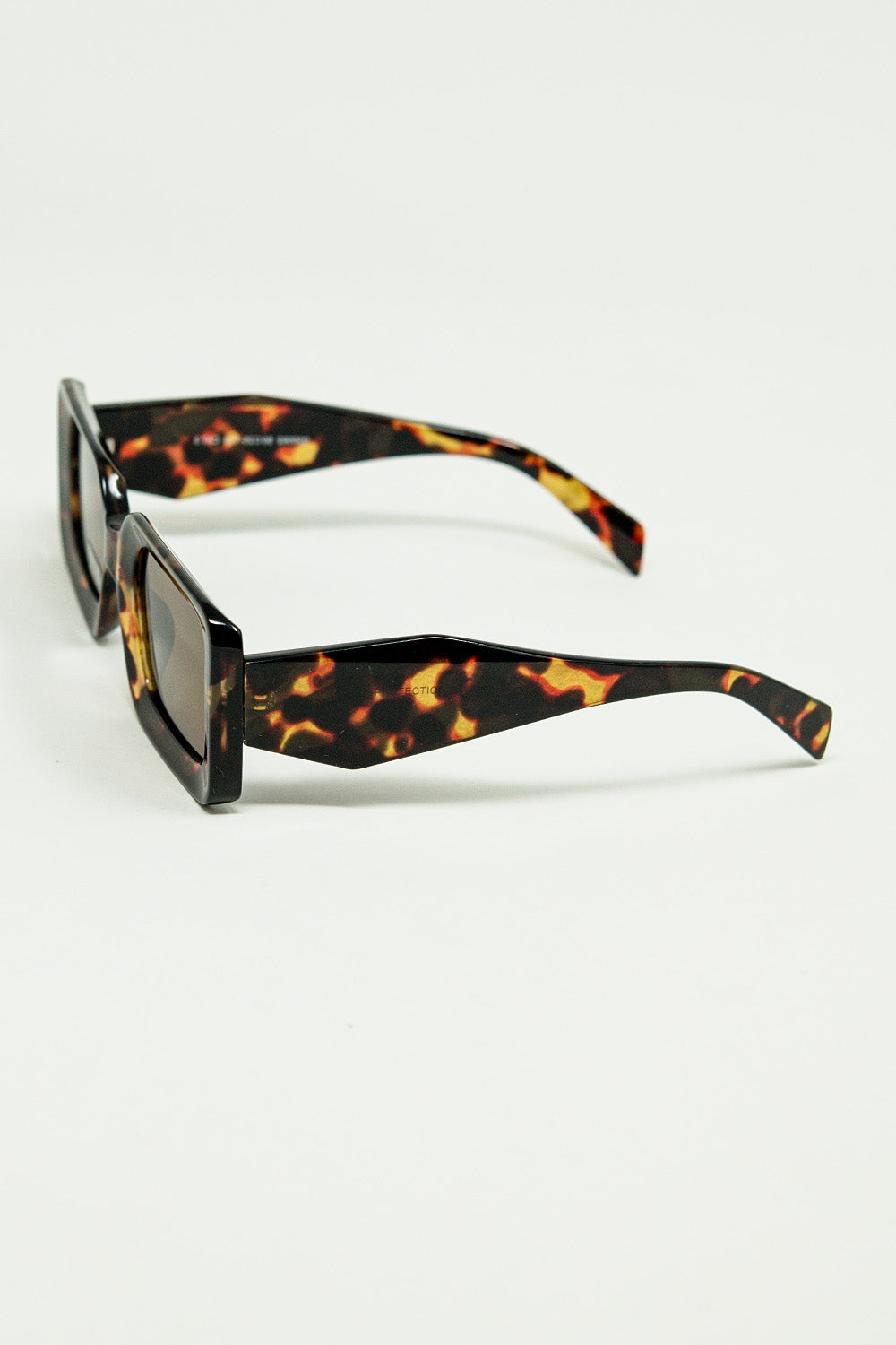 Square sunglasses with brown abstract print | Just Cool Beans