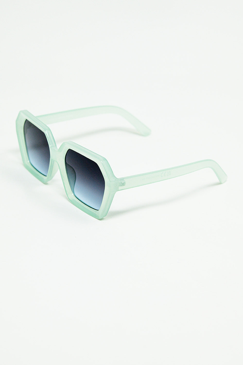 Squared green aqua color mirage sunglasses | Just Cool Beans