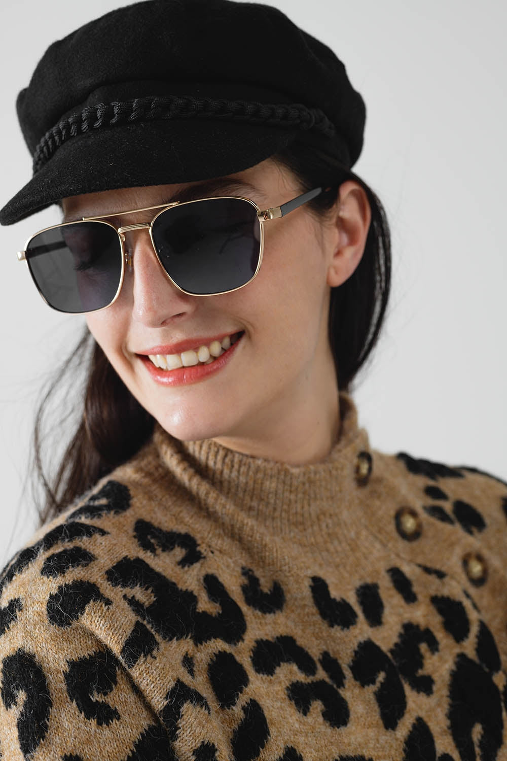 Squared metal sunglasses in black smoke lens | Just Cool Beans