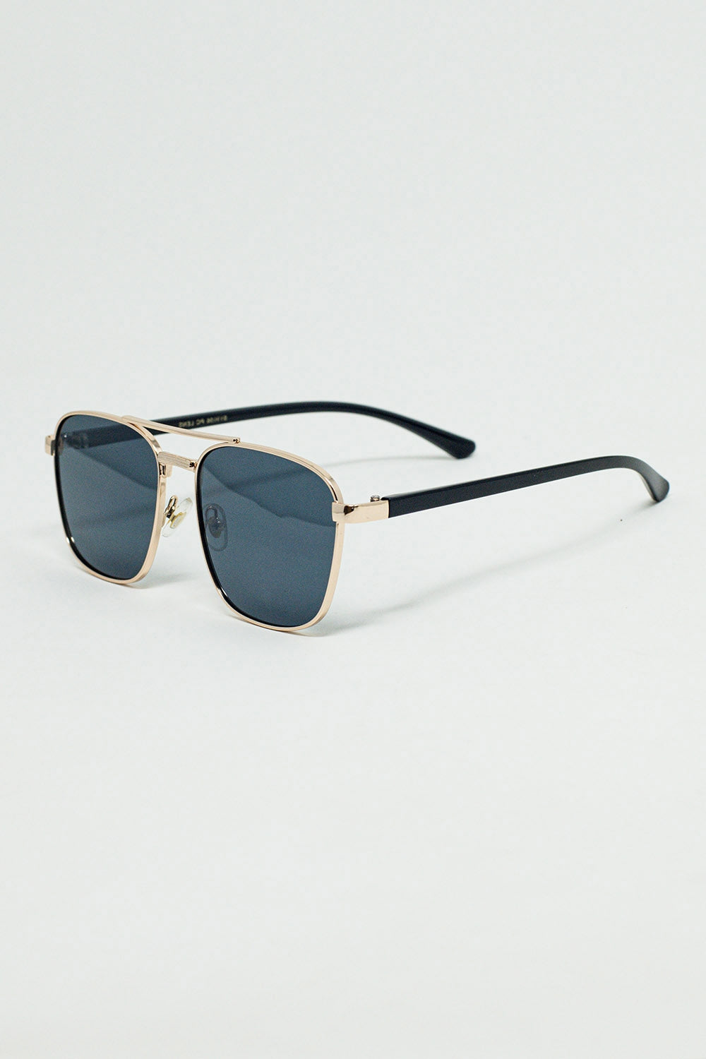 Squared metal sunglasses in black smoke lens | Just Cool Beans
