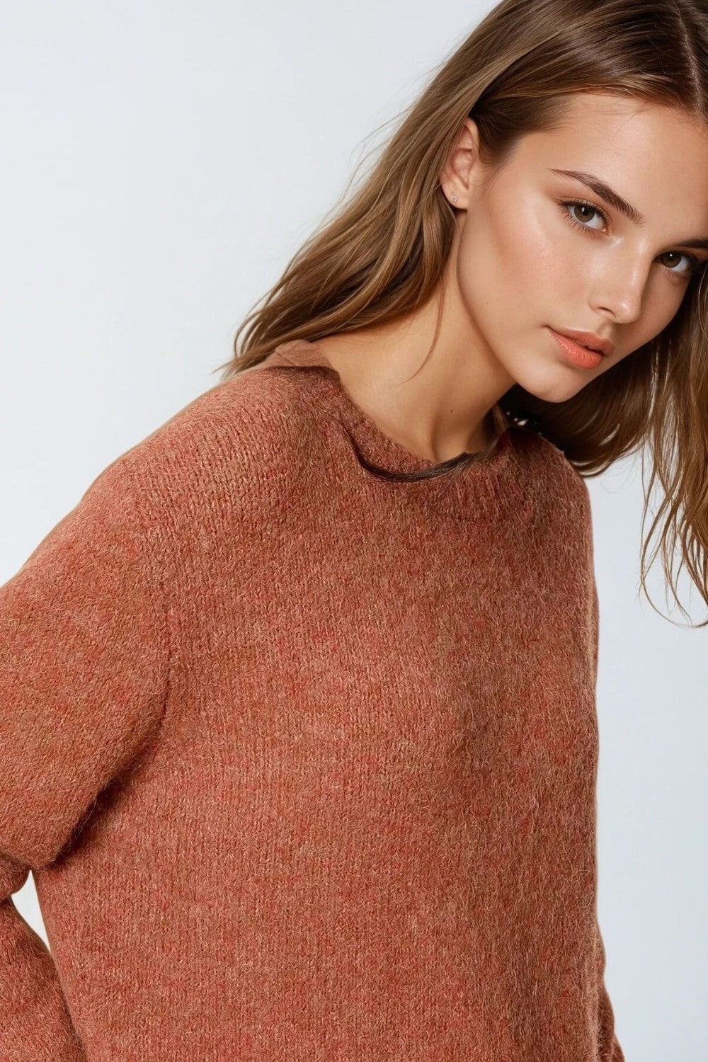 Standard fit soft knit sweater in camel | Just Cool Beans — sweaters | tops