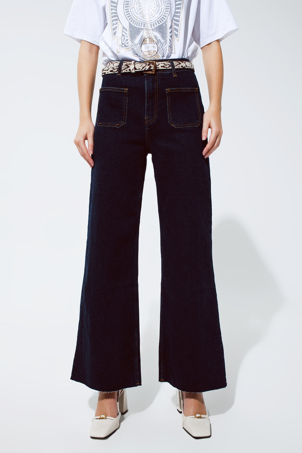 Straight jeans with pocket detail in dark wash | Just Cool Beans — jeans | the denim shop