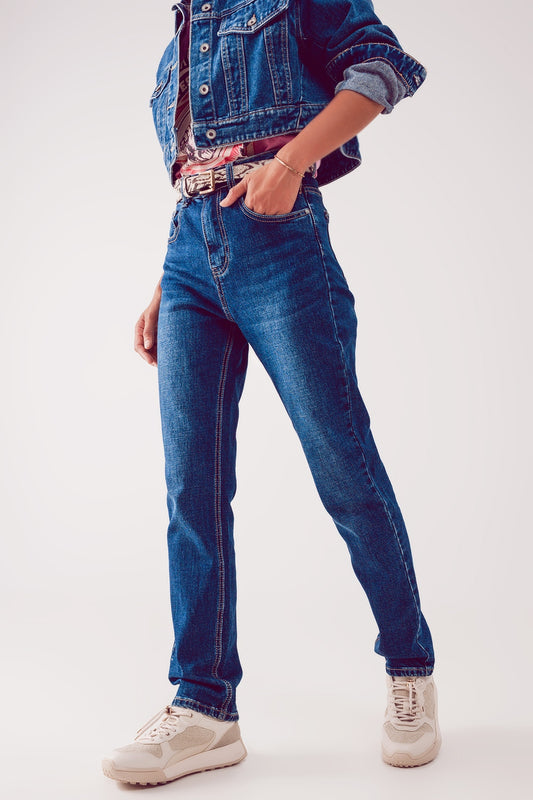 Straight leg jeans in thrift blue | Just Cool Beans