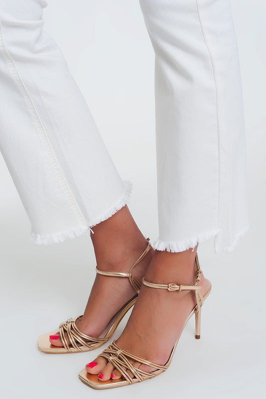 Straight pants in creme with wide ankles | Just Cool Beans — jeans | bottoms