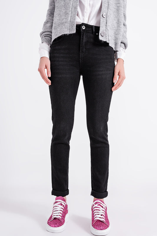Super high rise skinny leg jeans in black | Just Cool Beans — jeans | the denim shop