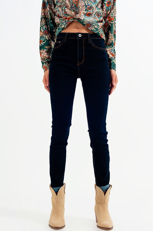 Super skinny fit jeans in dark blue wash | Just Cool Beans