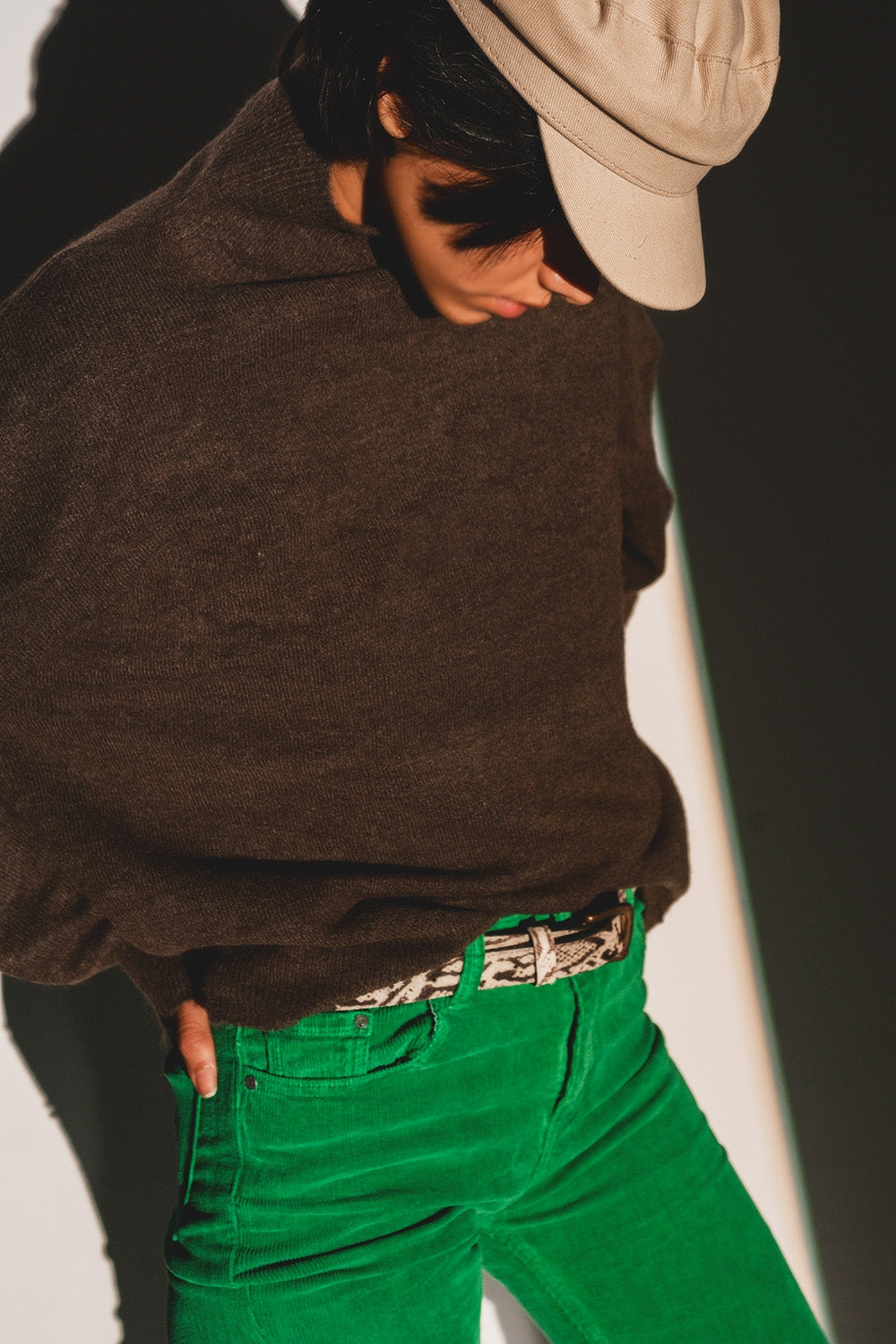 Super soft high neck sweater in brown | Just Cool Beans — sweaters | tops