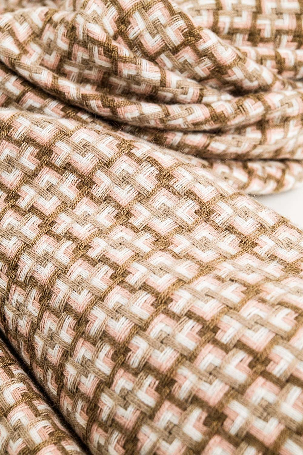 Super soft pastel pink scarf with geometric print | Just Cool Beans