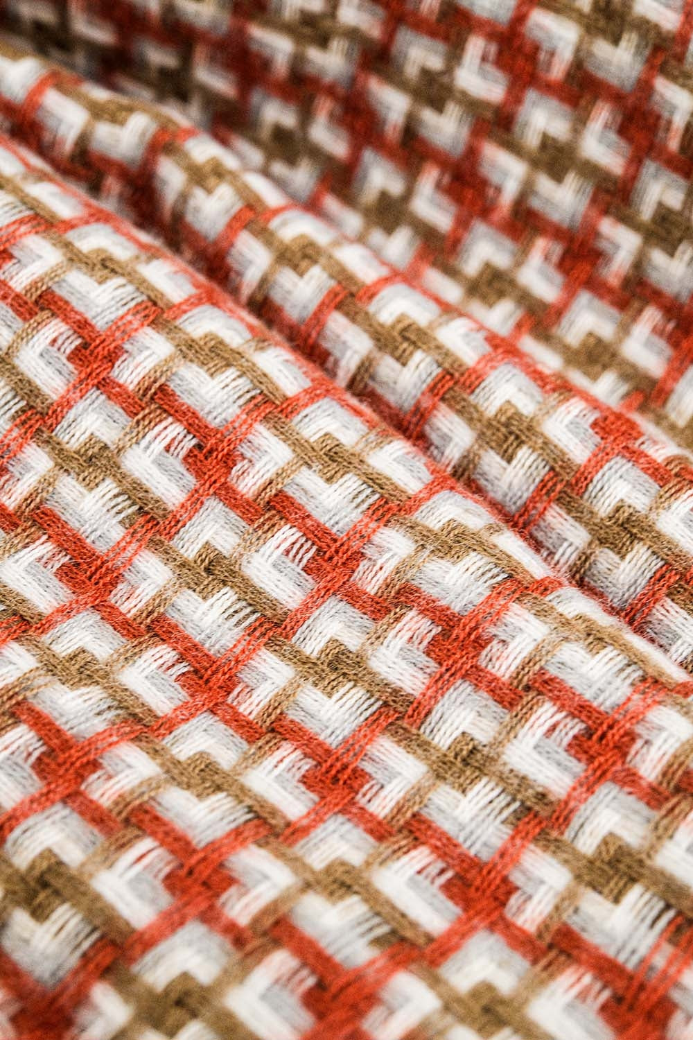 Super soft red scarf with geometric print | Just Cool Beans