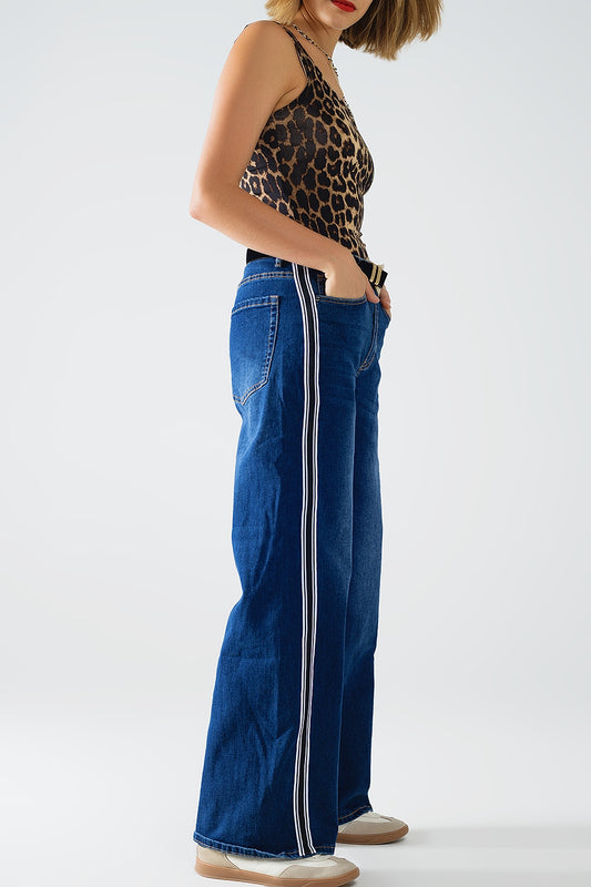 Super wide leg jeans with stripe on side | Just Cool Beans — jeans | the denim shop