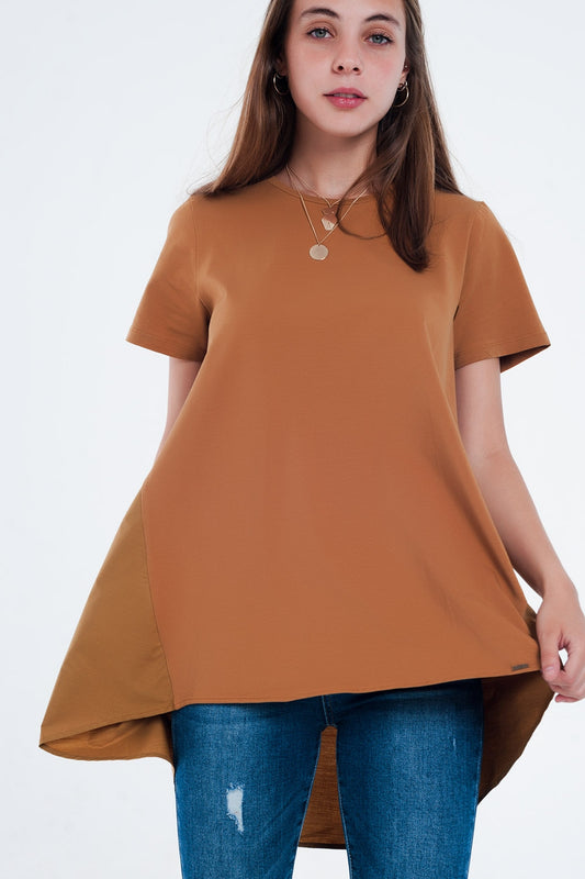 T-shirt dress in brown | Just Cool Beans — tops | dresses