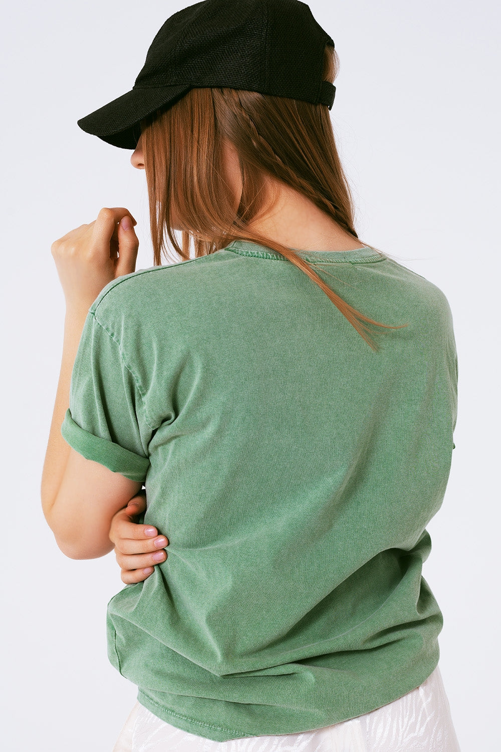 T-Shirt with Bella Text in green