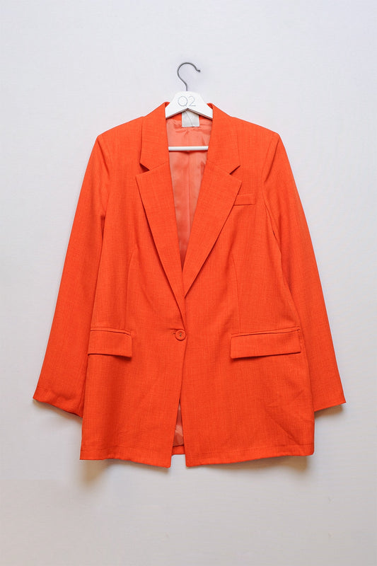 Textured blazer in orange | Just Cool Beans — coats and jackets | jackets