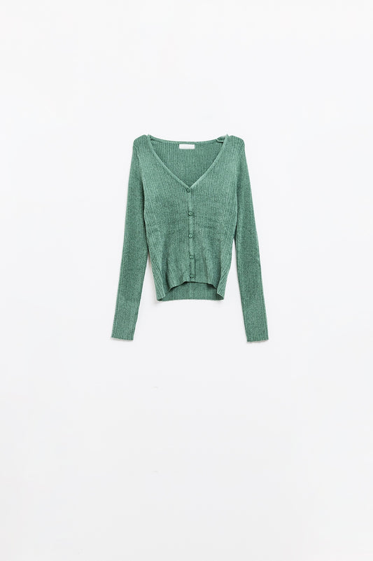 Textured cardigan in mint green | Just Cool Beans — sweaters | tops