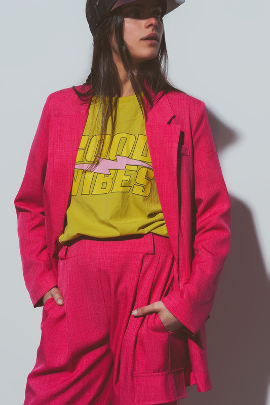 Textured oversized blazer in pink | Just Cool Beans — coats and jackets | jackets