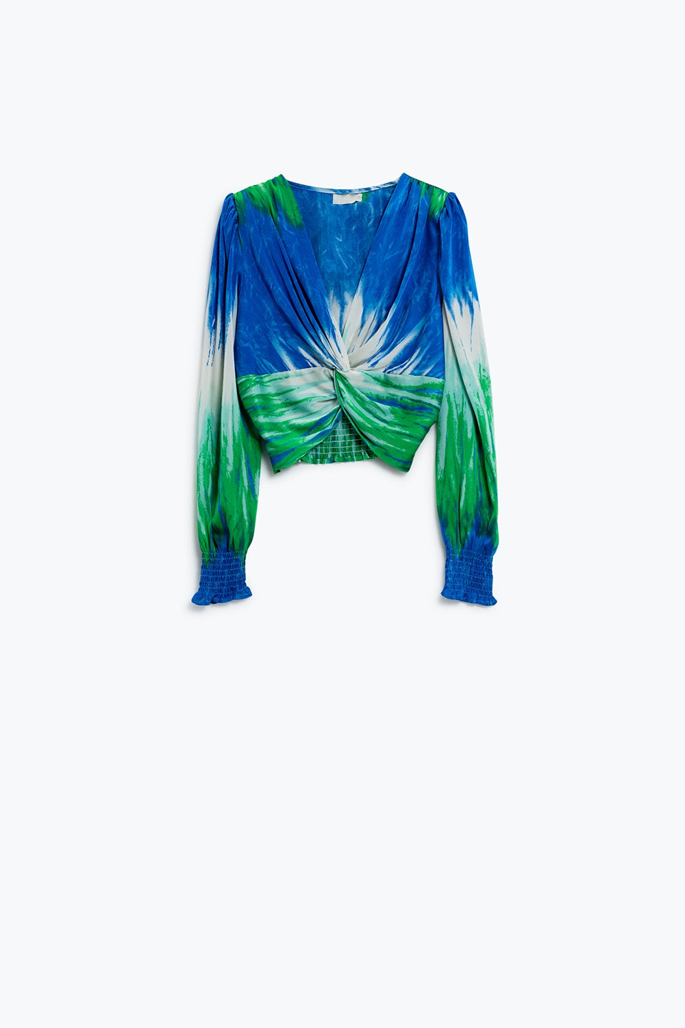 Tie-dye longsleeve top crossed in the front | Just Cool Beans — tops