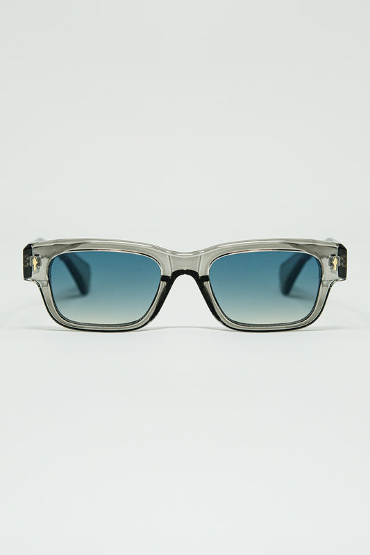 Q2 translucent Grey sunglasses with oval frame