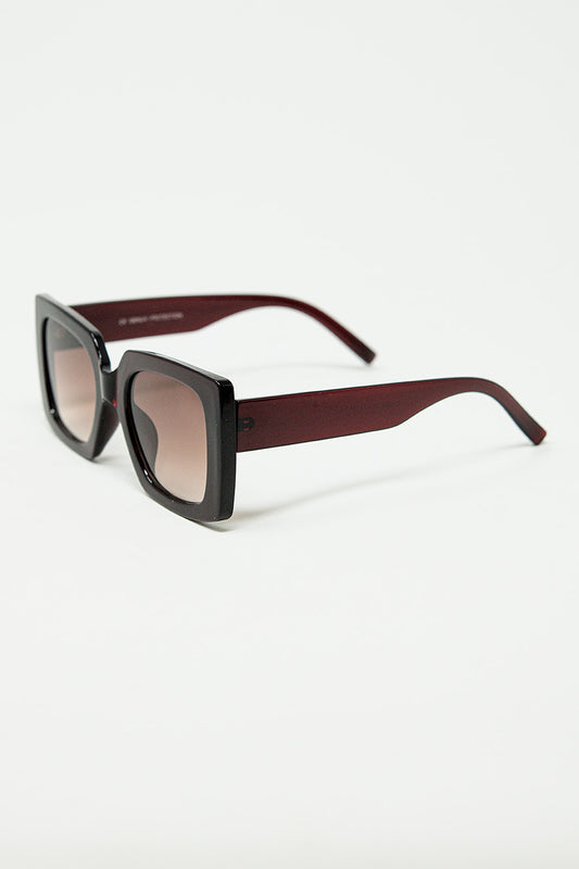 Vintage silhouette sunglasses with a subtle angled cat-eye in burgundy | Just Cool Beans