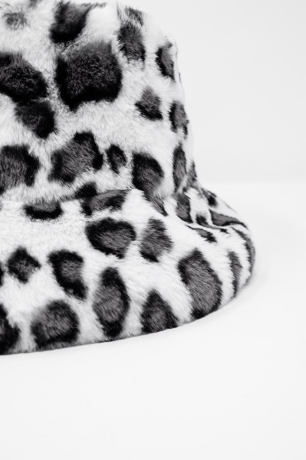 White bucket hat in animal print | Just Cool Beans