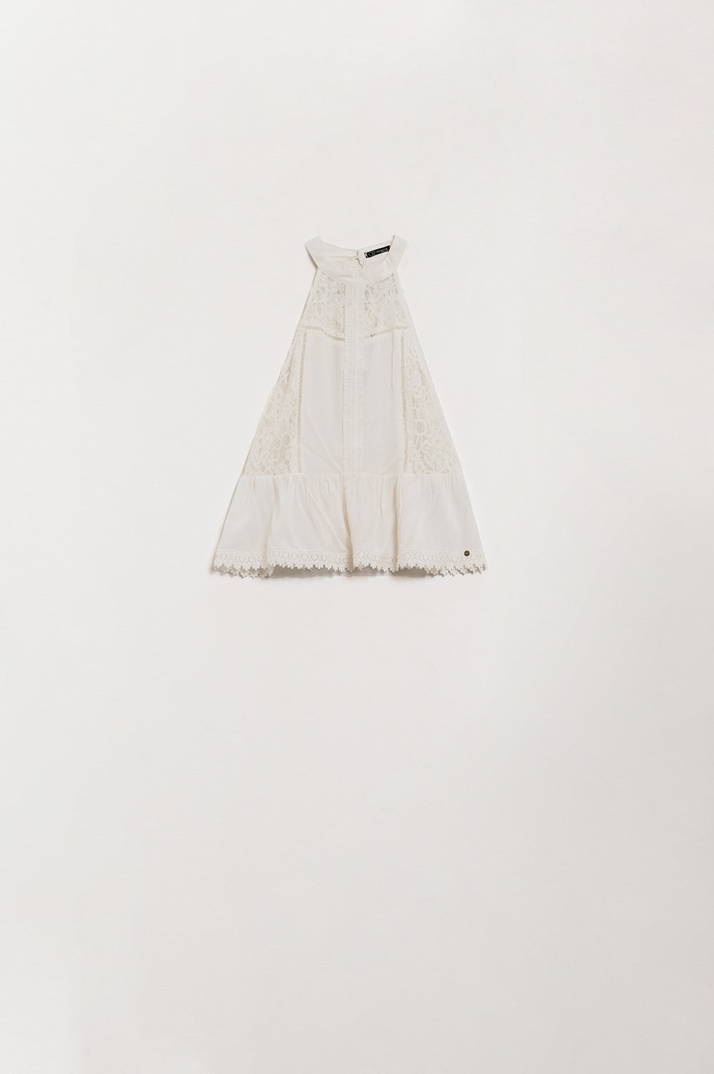 White halter top with lace and flared design | Just Cool Beans — shirts | tops