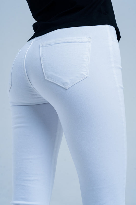 White jeggings with back pockets | Just Cool Beans