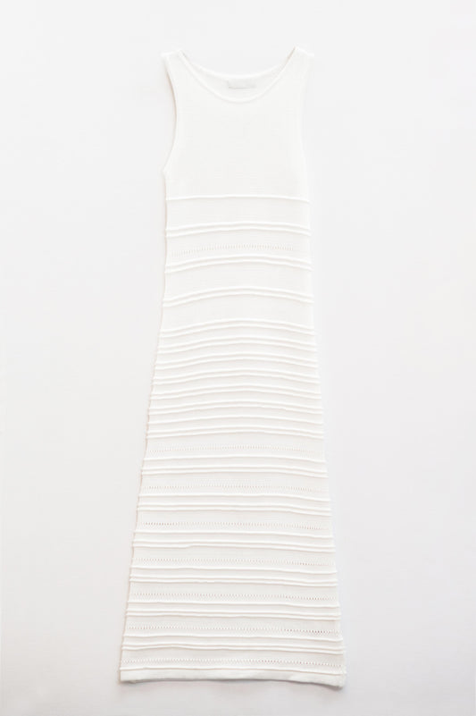 White maxi crochet sleeveless knitted dress | Just Cool Beans — dresses