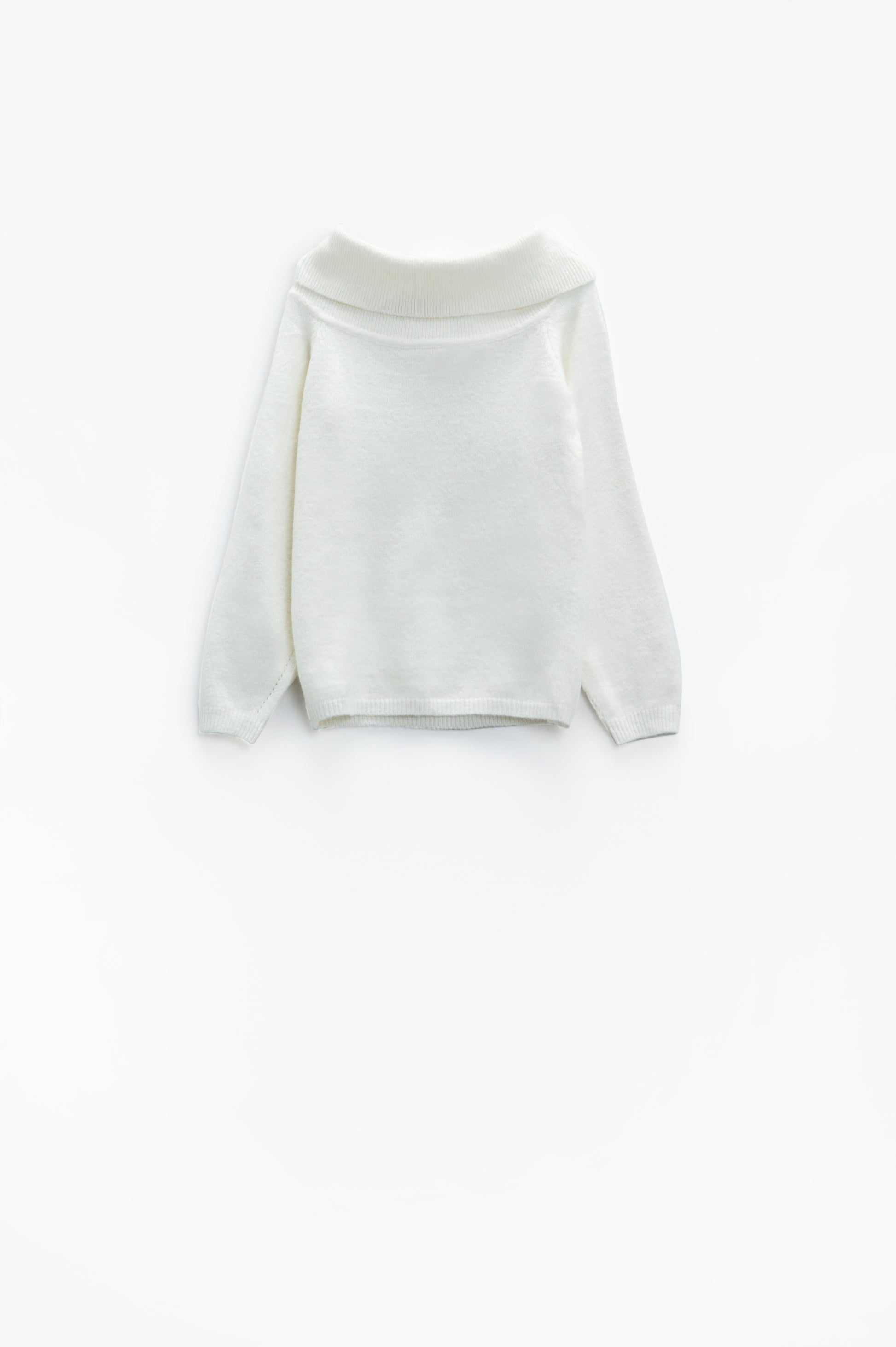 White sweater with a boat neckline | Just Cool Beans — sweaters | tops