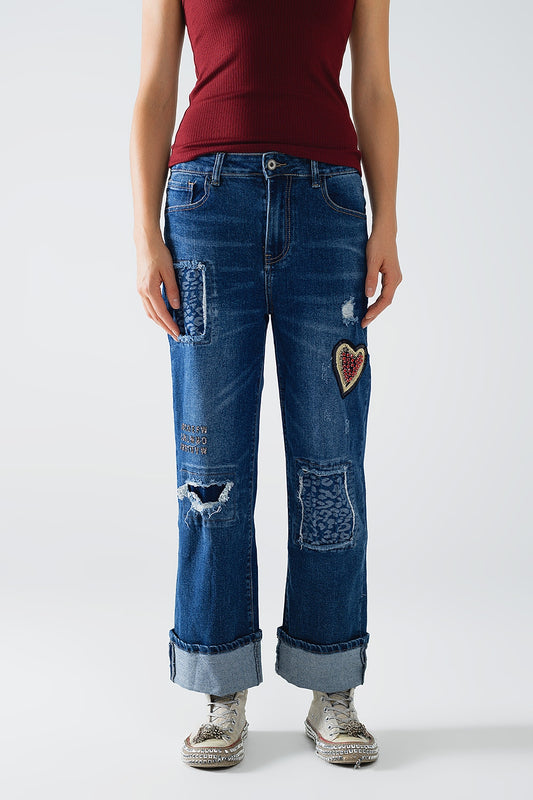 Wide leg jeans embellished with some patches | Just Cool Beans — jeans | the denim shop