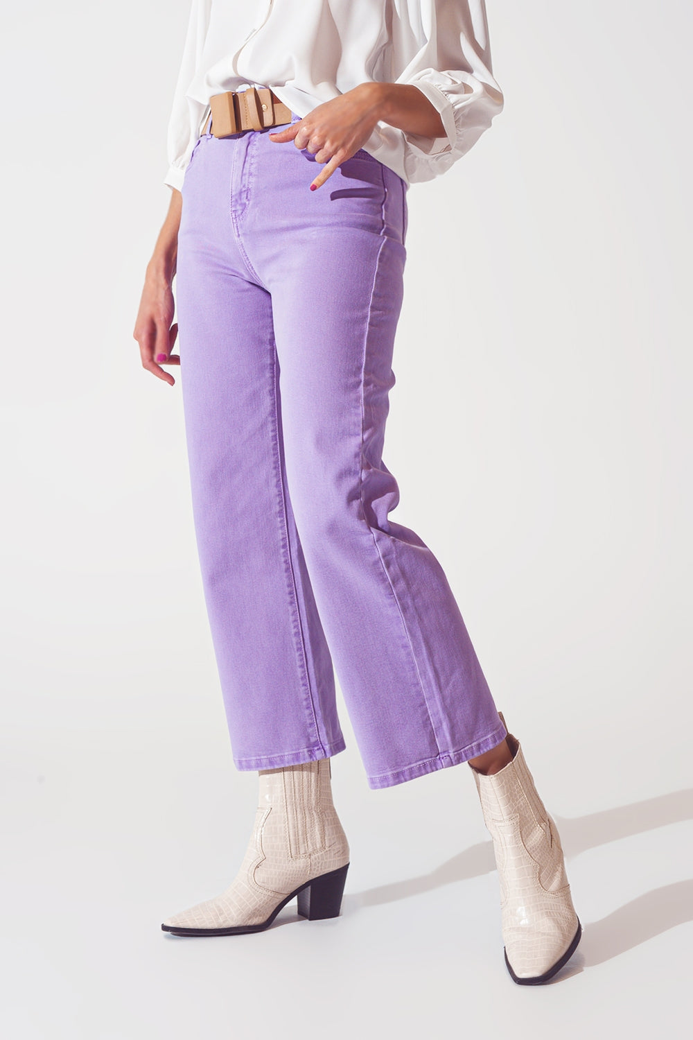 Wide leg jeans in purple | Just Cool Beans — jeans | the denim shop