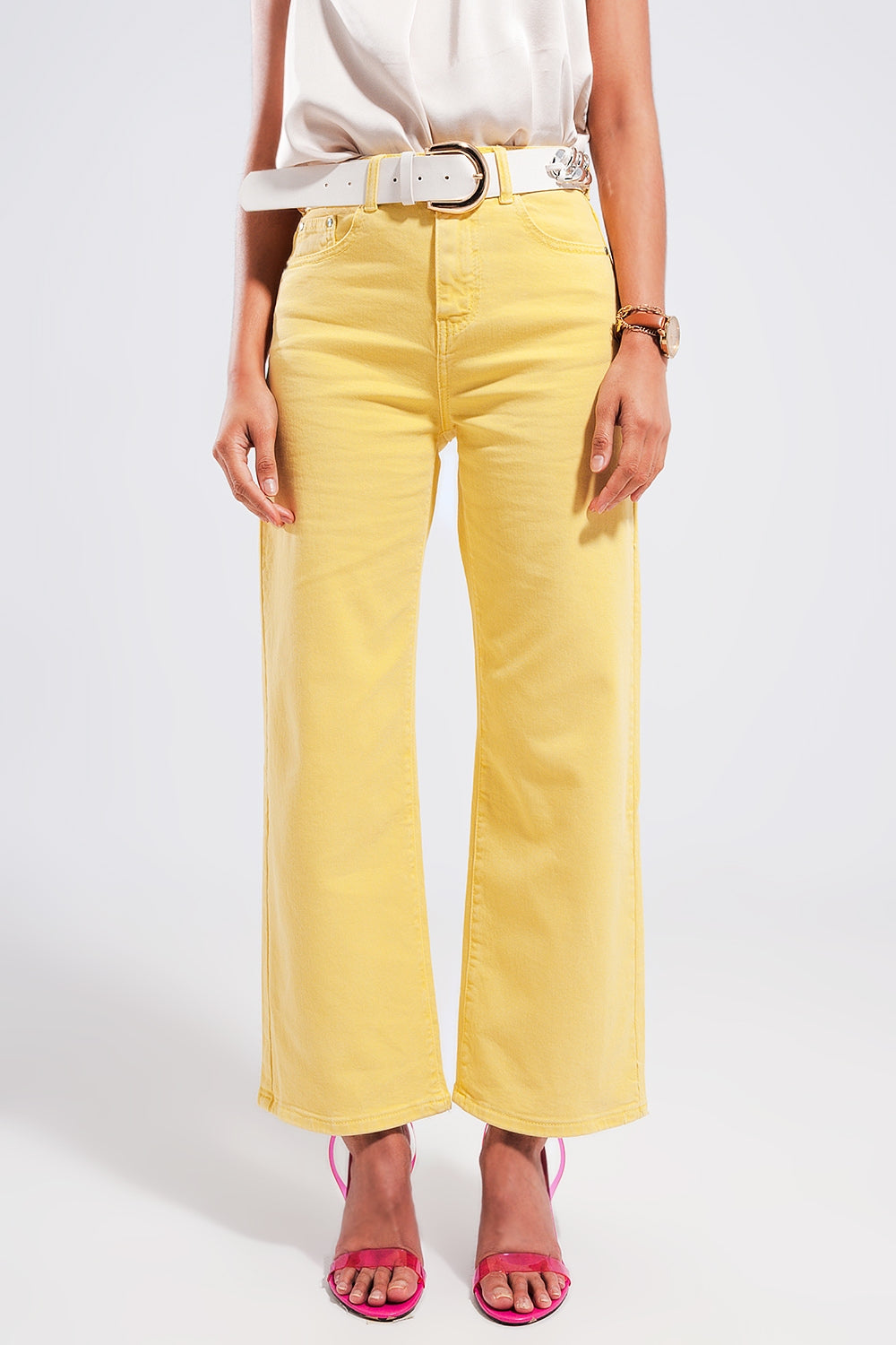 Wide leg jeans in sunshine yellow | Just Cool Beans — jeans | the denim shop