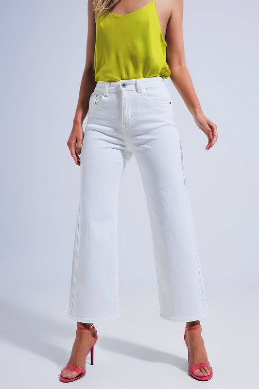 Wide leg jeans in white | Just Cool Beans — jeans | the denim shop