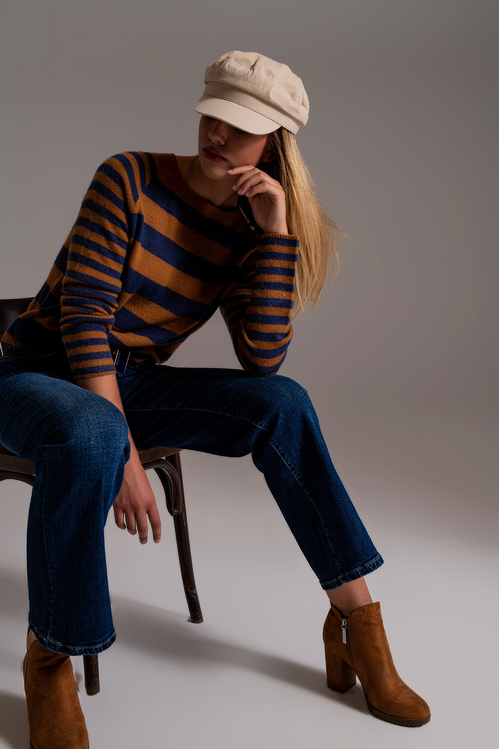 Wide leg jeans with hem detail in dark wash | Just Cool Beans — jeans | the denim shop