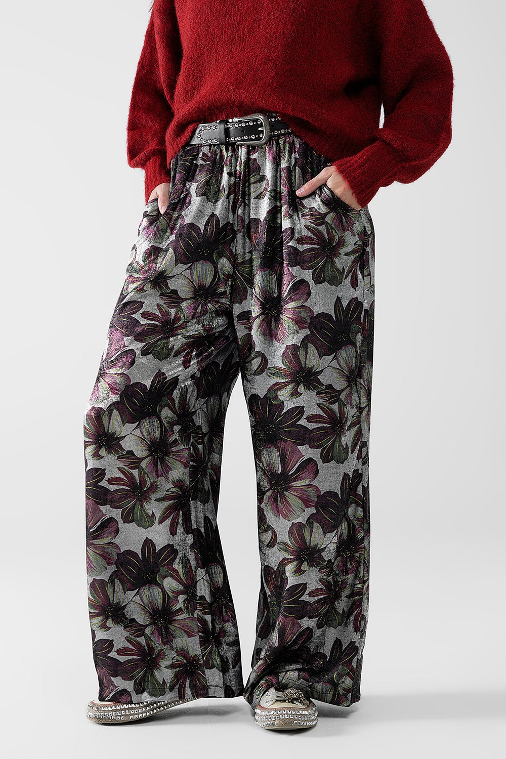Wide-leg pants in floral print | Just Cool Beans — pants | bottoms