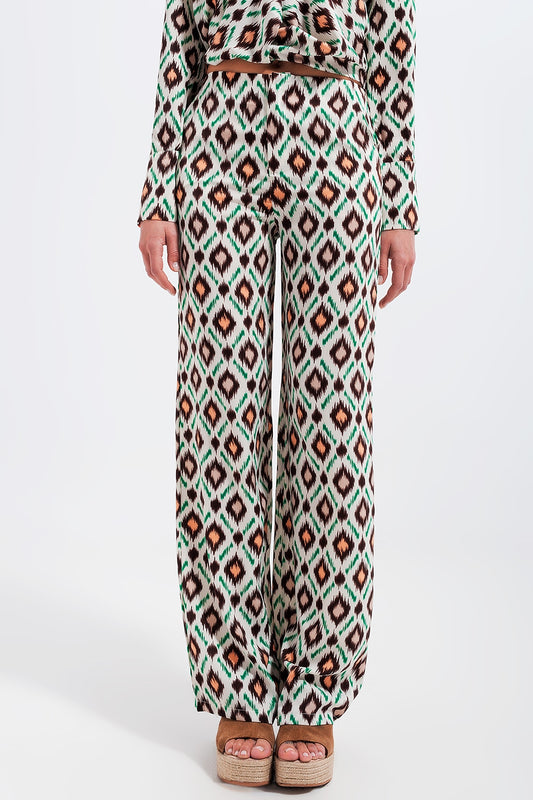 Wide leg pants in geo print | Just Cool Beans — pants | bottoms