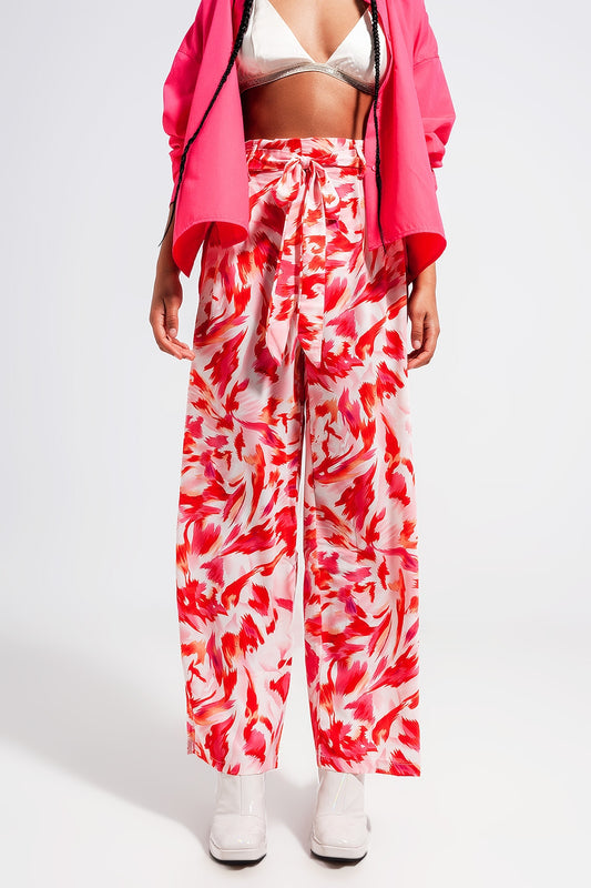 Wide leg pants with belt in fuchsia | Just Cool Beans — pants | bottoms