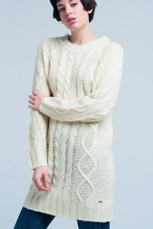 Yellow cable knitted mini dress | Just Cool Beans — dresses