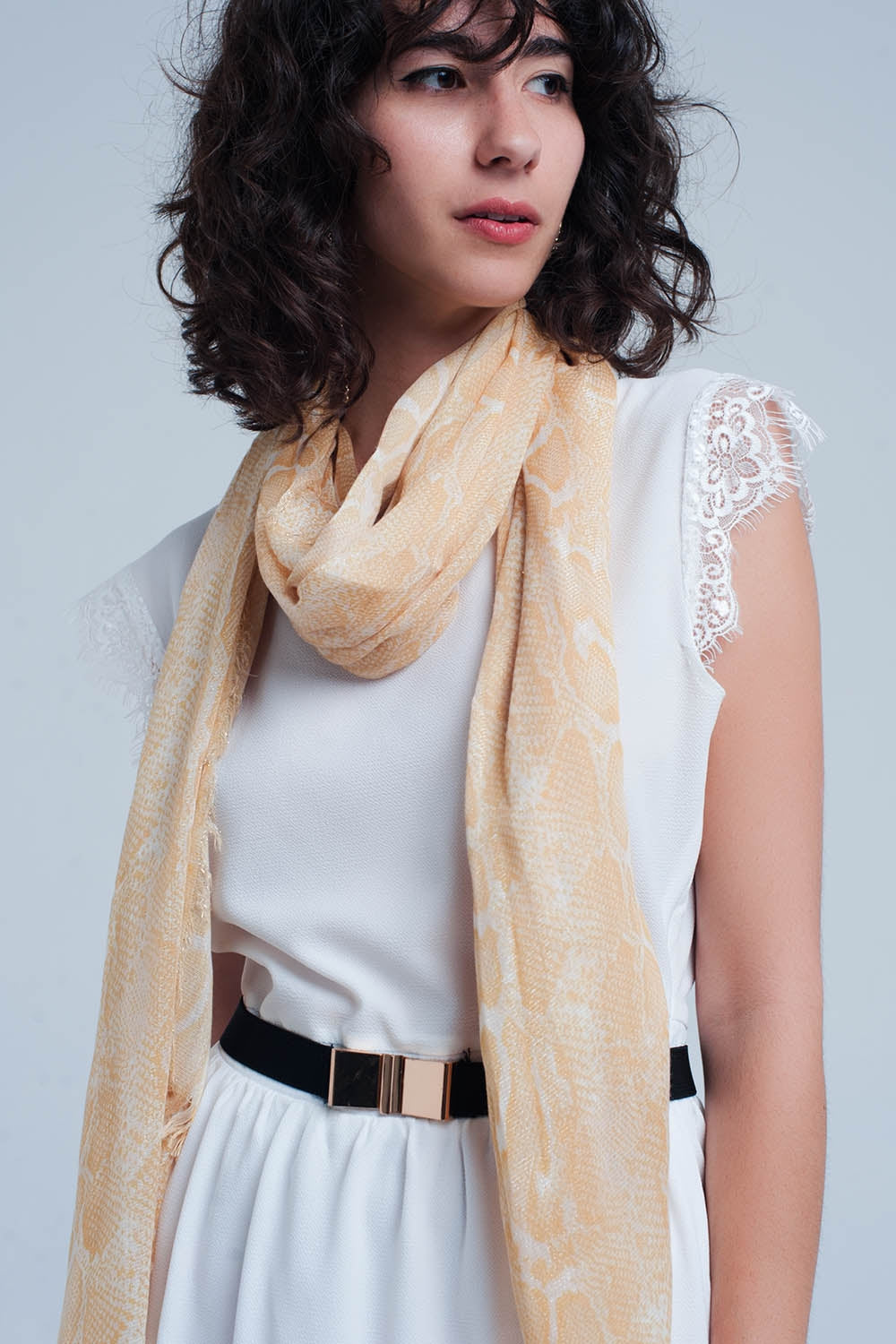 Yellow scarf with leopard print | Just Cool Beans — necklaces | nan